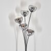 Gastor floor lamp chrome, clear, Smoke-coloured, 5-light sources