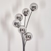 Gastor floor lamp chrome, Smoke-coloured, 6-light sources