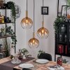 Grovsta hanging light, globe light, pendant light gold, black, 3-light sources