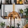 Grovsta hanging light, globe light, pendant light gold, black, 3-light sources