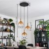 Grovsta hanging light, globe light, pendant light gold, black, 3-light sources