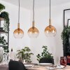 Grovsta hanging light, globe light, pendant light gold, black, 3-light sources