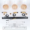 Grovsta hanging light, globe light, pendant light gold, black, 3-light sources