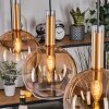 Grovsta hanging light, globe light, pendant light gold, black, 3-light sources