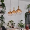 Grovsta hanging light, globe light, pendant light gold, black, 3-light sources