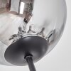 Gastor floor lamp chrome, clear, Smoke-coloured, 6-light sources