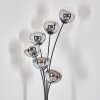 Gastor floor lamp chrome, clear, Smoke-coloured, 6-light sources