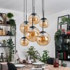 Gastor hanging light, globe light, pendant light Amber, 6-light sources