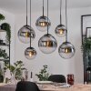 Gastor hanging light, globe light, pendant light clear, Smoke-coloured, 6-light sources