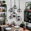 Gastor hanging light, globe light, pendant light clear, Smoke-coloured, 6-light sources