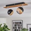 Haldor ceiling light, ceiling spotlight brown, chrome, black, 2-light sources