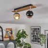 Haldor ceiling light, ceiling spotlight brown, chrome, black, 2-light sources