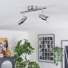 Crina ceiling light, ceiling spotlight LED chrome, matt nickel, 2-light sources