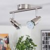 Crina ceiling light, ceiling spotlight LED chrome, matt nickel, 2-light sources