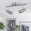 Crina ceiling light, ceiling spotlight LED chrome, matt nickel, 2-light sources