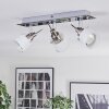 Maren ceiling light, ceiling spotlight LED chrome, matt nickel, 3-light sources