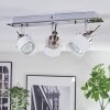 Maren ceiling light, ceiling spotlight LED chrome, matt nickel, 3-light sources