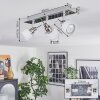 Maren ceiling light, ceiling spotlight LED chrome, matt nickel, 3-light sources