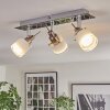 Maren ceiling light, ceiling spotlight LED chrome, matt nickel, 3-light sources