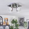 Maren ceiling light, ceiling spotlight LED chrome, matt nickel, 4-light sources