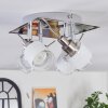 Maren ceiling light, ceiling spotlight LED chrome, matt nickel, 4-light sources