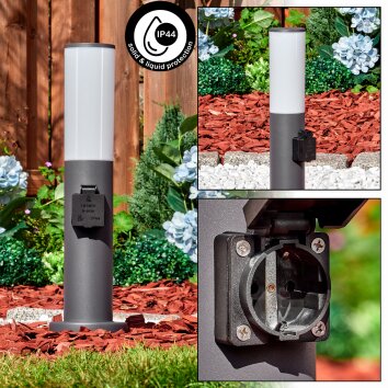 Caserta outdoor socket, pedestal light, path light anthracite, 1-light source