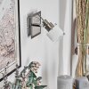 Maren wall light, wall spotlight LED chrome, matt nickel, 1-light source