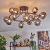 Chehalis ceiling light, globe light Smoke-coloured, 12-light sources