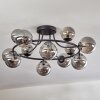 Chehalis ceiling light, globe light Smoke-coloured, 12-light sources