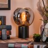 Koyoto globe light, desk lamp, table lamp 20 cm chrome, Smoke-coloured, 1-light source