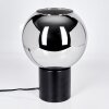 Koyoto globe light, desk lamp, table lamp 20 cm chrome, Smoke-coloured, 1-light source