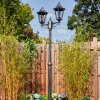 Lignac lamp post, path light black, silver, 2-light sources