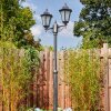 Lignac lamp post, path light black, silver, 2-light sources