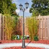 Lignac lamp post, path light black, silver, 2-light sources