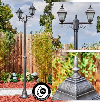 Naofe lamp post, path light black, silver, 2-light sources