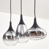 Maynal hanging light, globe light, pendant light clear, Smoke-coloured, 3-light sources