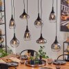 Maynal hanging light, globe light, pendant light clear, Smoke-coloured, 8-light sources