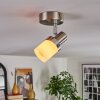 Davor ceiling light, ceiling spotlight chrome, matt nickel, 1-light source