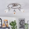 Davor ceiling light, ceiling spotlight chrome, matt nickel, 3-light sources