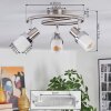 Davor ceiling light, ceiling spotlight chrome, matt nickel, 3-light sources