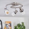 Davor ceiling light, ceiling spotlight chrome, matt nickel, 3-light sources