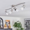 Davor ceiling light, ceiling spotlight chrome, matt nickel, 4-light sources