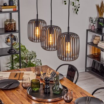 Bystrup hanging light, pendant light black, 3-light sources