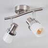 Davor ceiling light, ceiling spotlight chrome, matt nickel, 2-light sources