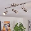 Crina ceiling light, ceiling spotlight chrome, matt nickel, 3-light sources