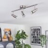 Crina ceiling light, ceiling spotlight chrome, matt nickel, 3-light sources