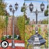 Lentua lamp post, path light black, silver, 2-light sources