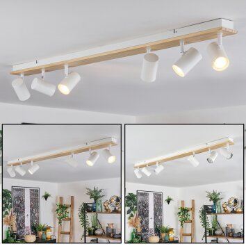 Gesteira ceiling light, ceiling spotlight Ecru, white, 6-light sources