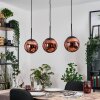 Gastor hanging light, globe light, pendant light coppery, 3-light sources