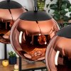 Gastor hanging light, globe light, pendant light coppery, 3-light sources